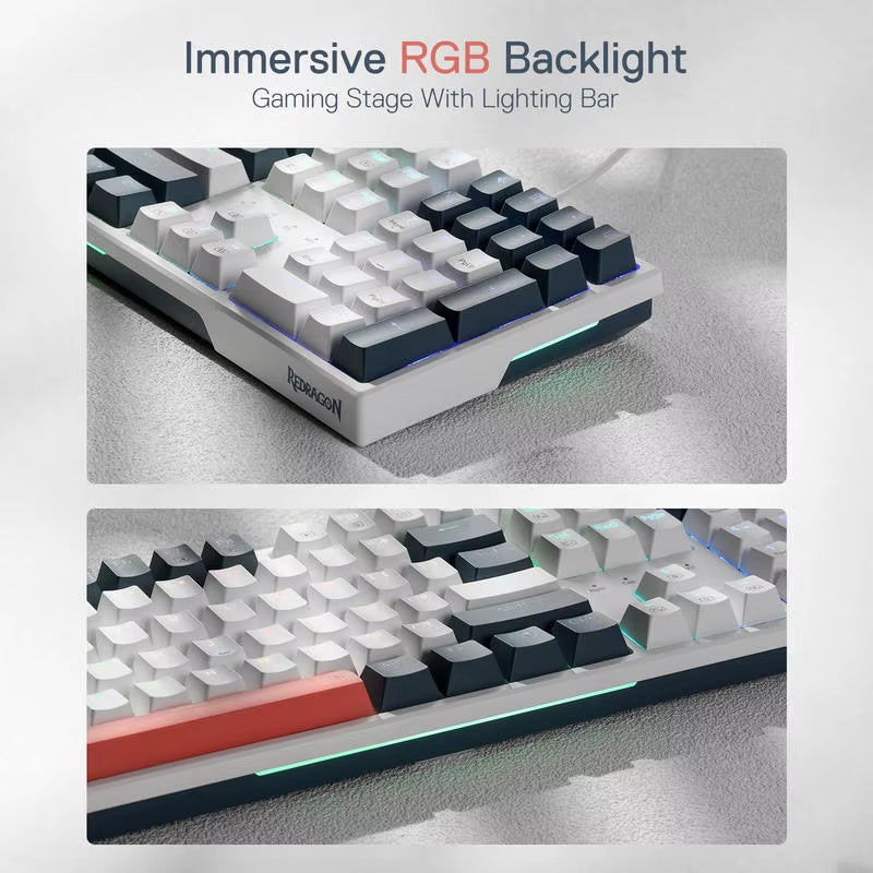 K668 RGB Gaming Keyboard, 108 Keys Wired Mechanical Keyboard W/Extra 4 Hotkeys Upgraded Hot-Swappable Socket，Red Switch