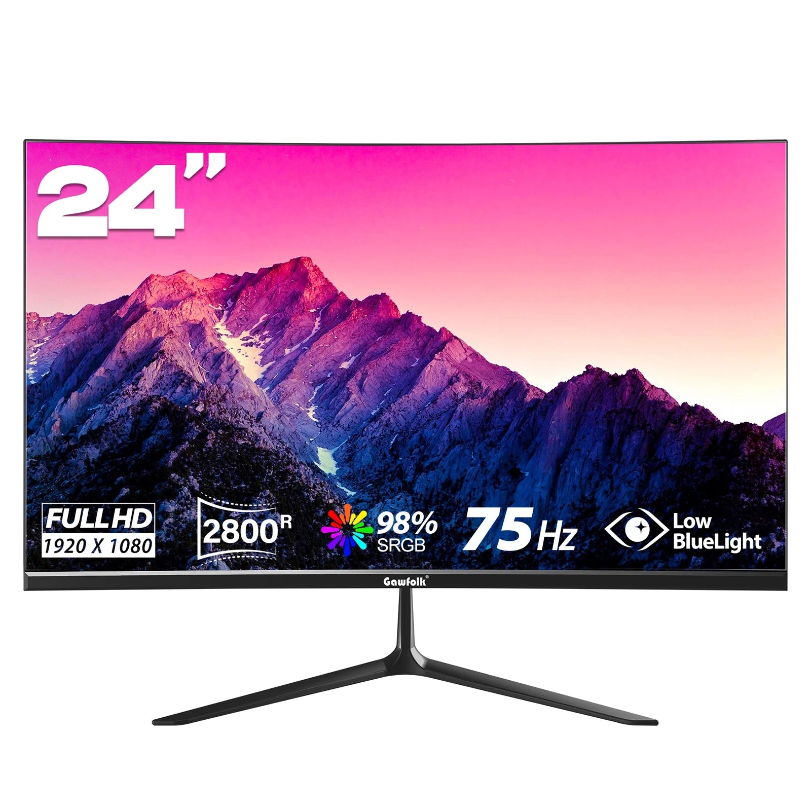 Gawfolk 24 Inch Business PC Monitor 1080P 100HZ Refresh Rate Gaming Computer Display