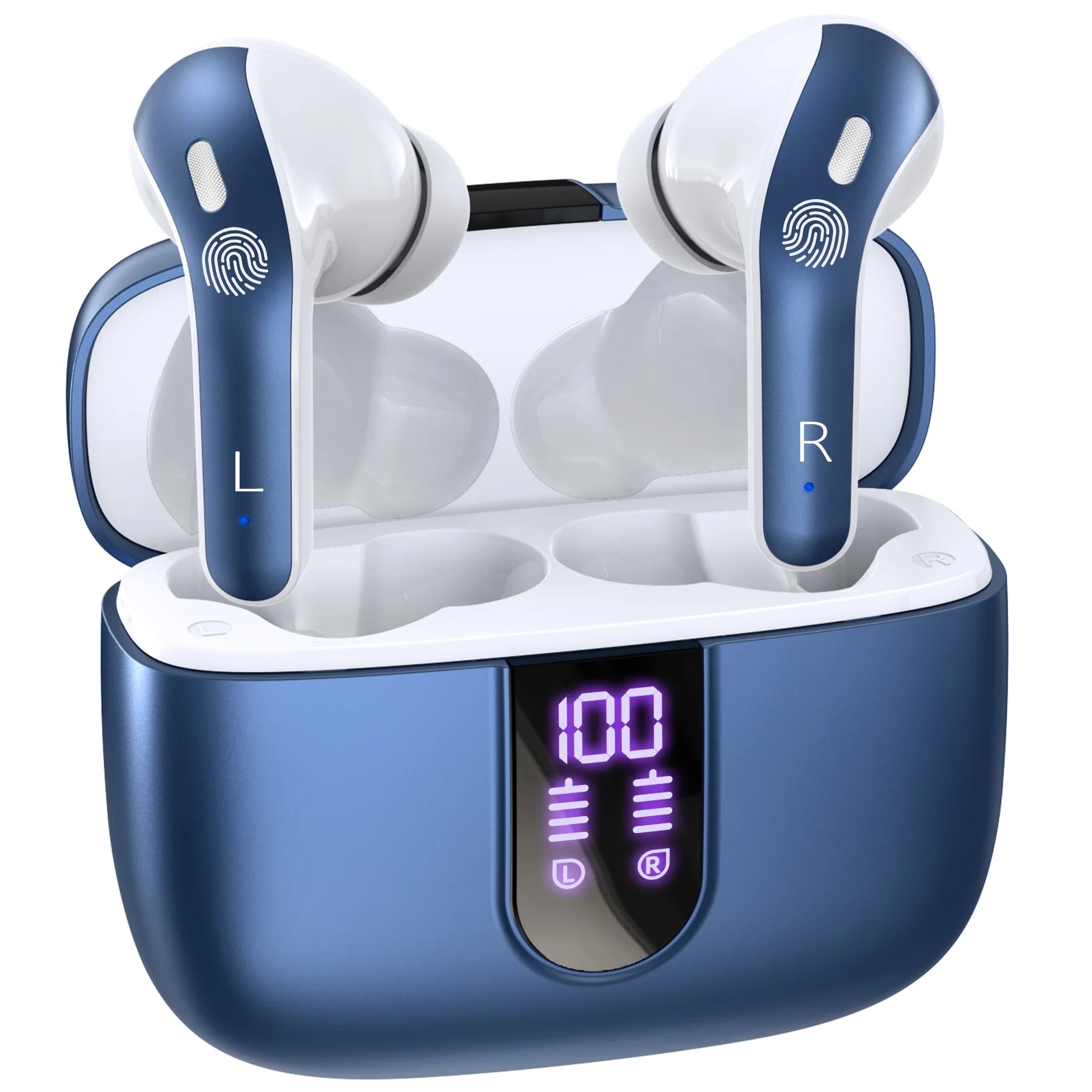 VEATOOL Bluetooth Headphones True Wireless Earbuds 65H Playback Power Display Earphones with Wireless Charging Case IPX7 Waterproof In-Ear Earbuds with Mic for TV Smart Phone Computer Laptop