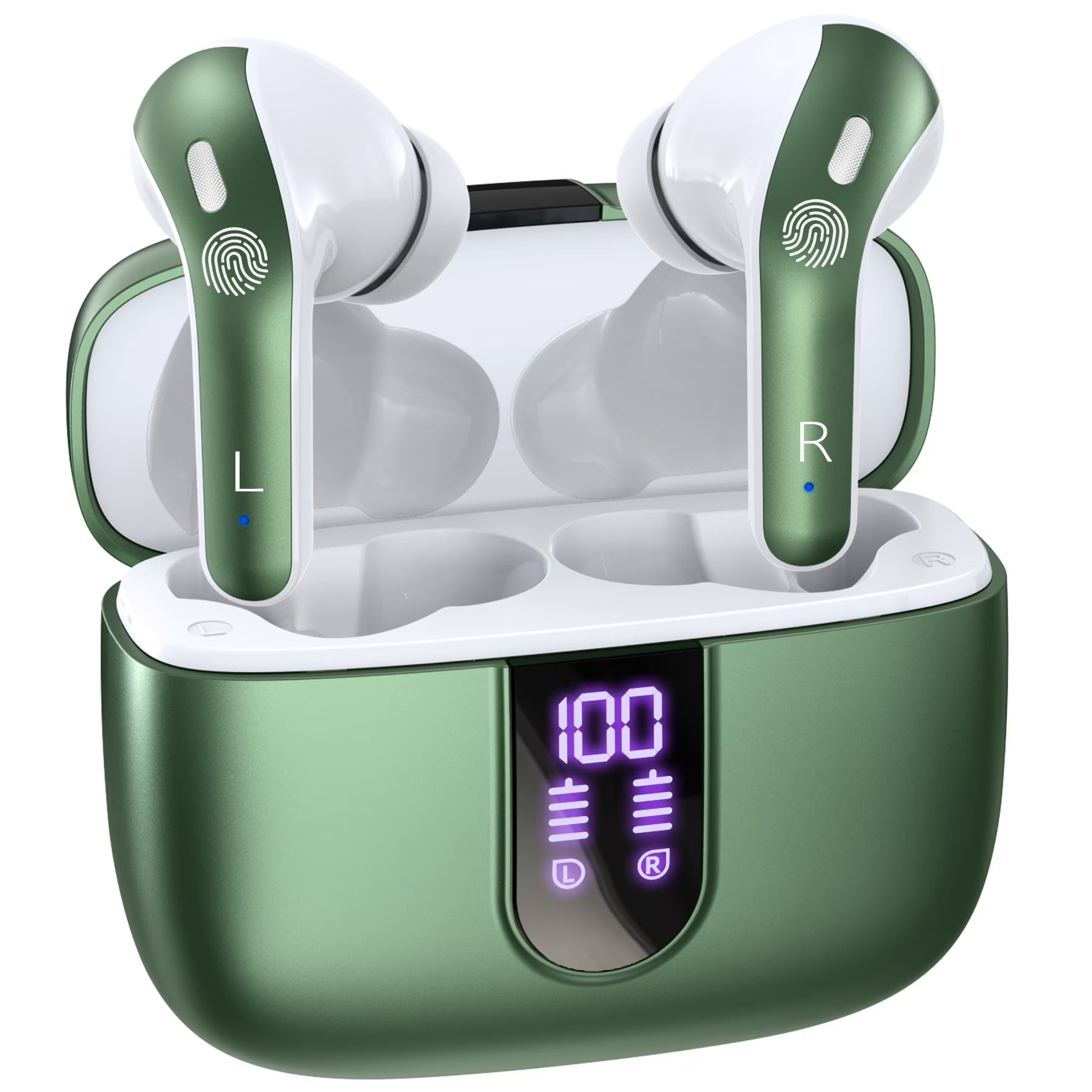 VEATOOL Bluetooth Headphones True Wireless Earbuds 65H Playback Power Display Earphones with Wireless Charging Case IPX7 Waterproof In-Ear Earbuds with Mic for TV Smart Phone Computer Laptop