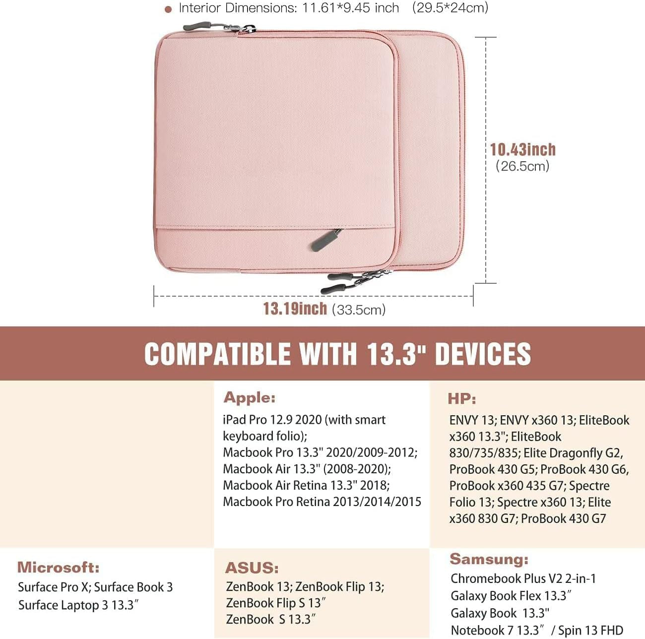 13.3-14 Inch Laptop Sleeve Carrying Bag for Surface Pro 9/8/X, Macbook Air 2022-2018, Macbook Pro M2 14