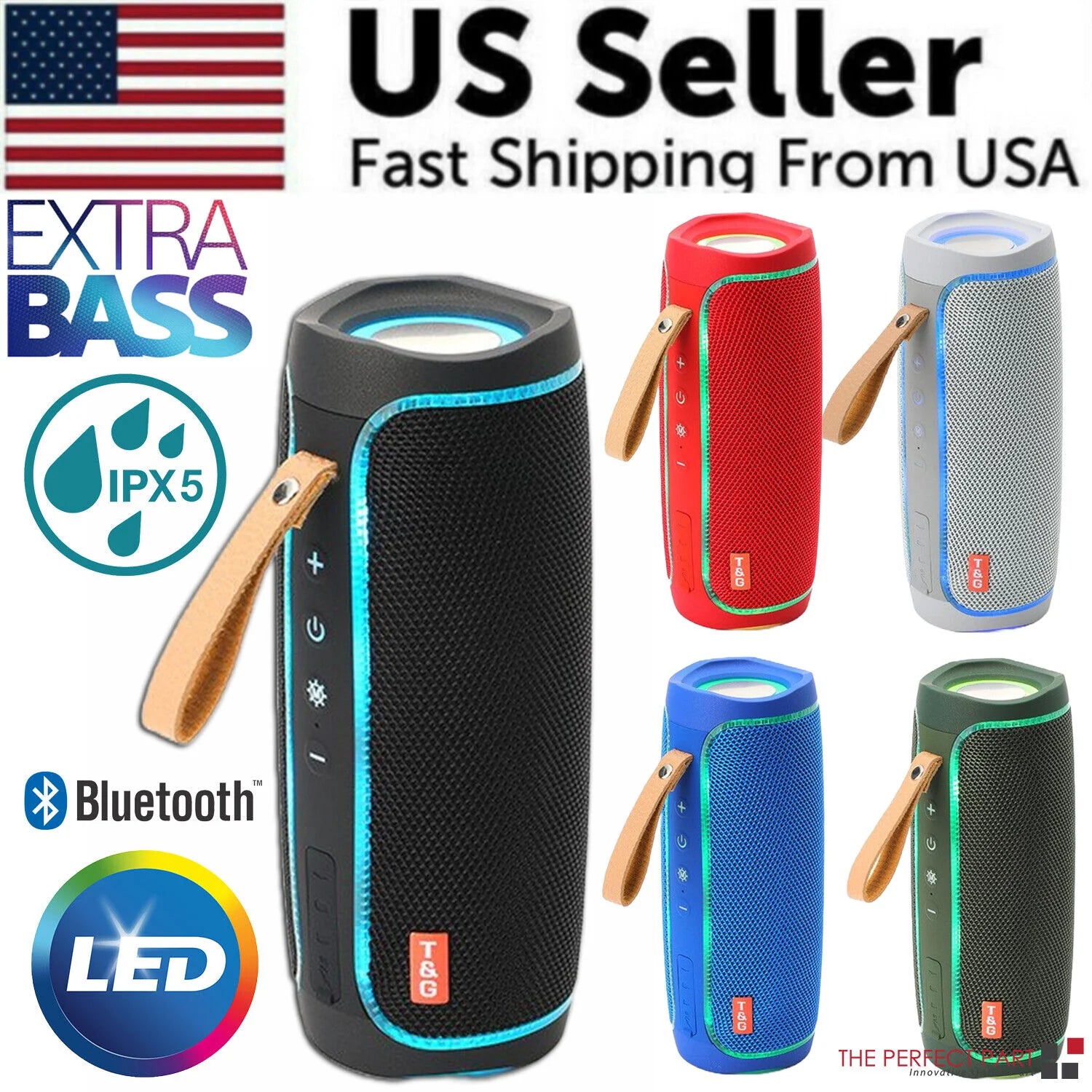 Loud Portable Bluetooth Speaker with USB/TF/FM Radio
