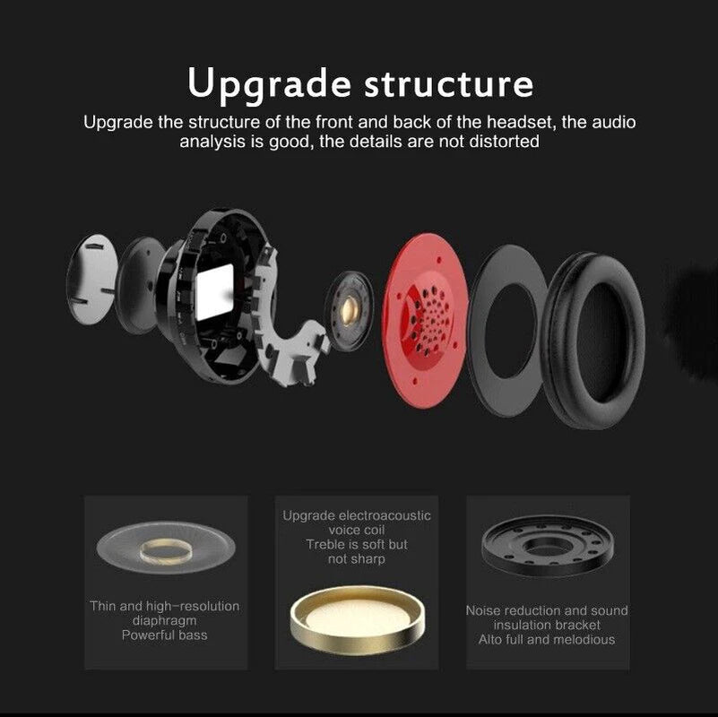 Super Bass Designed Wireless Bluetooth Foldable Headphones with Mic