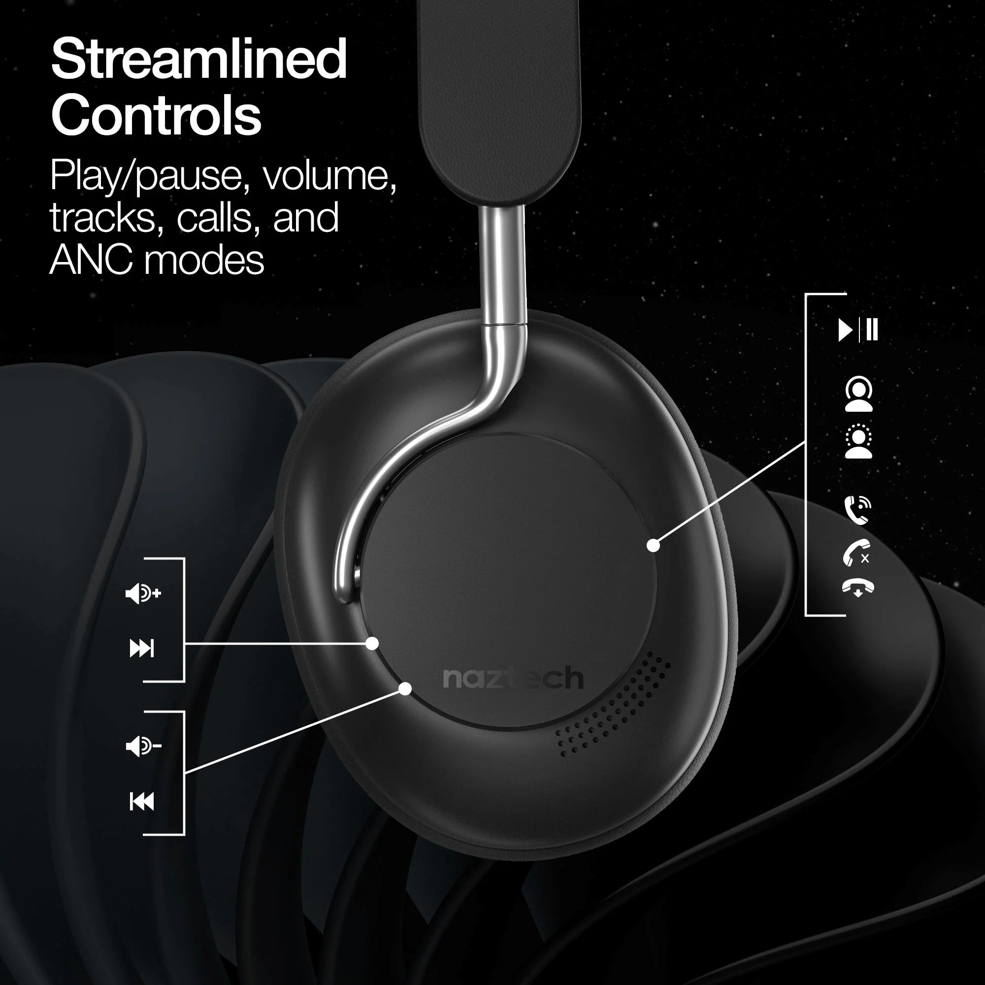 Naztech Aura 360 ANC Wireless Headphones