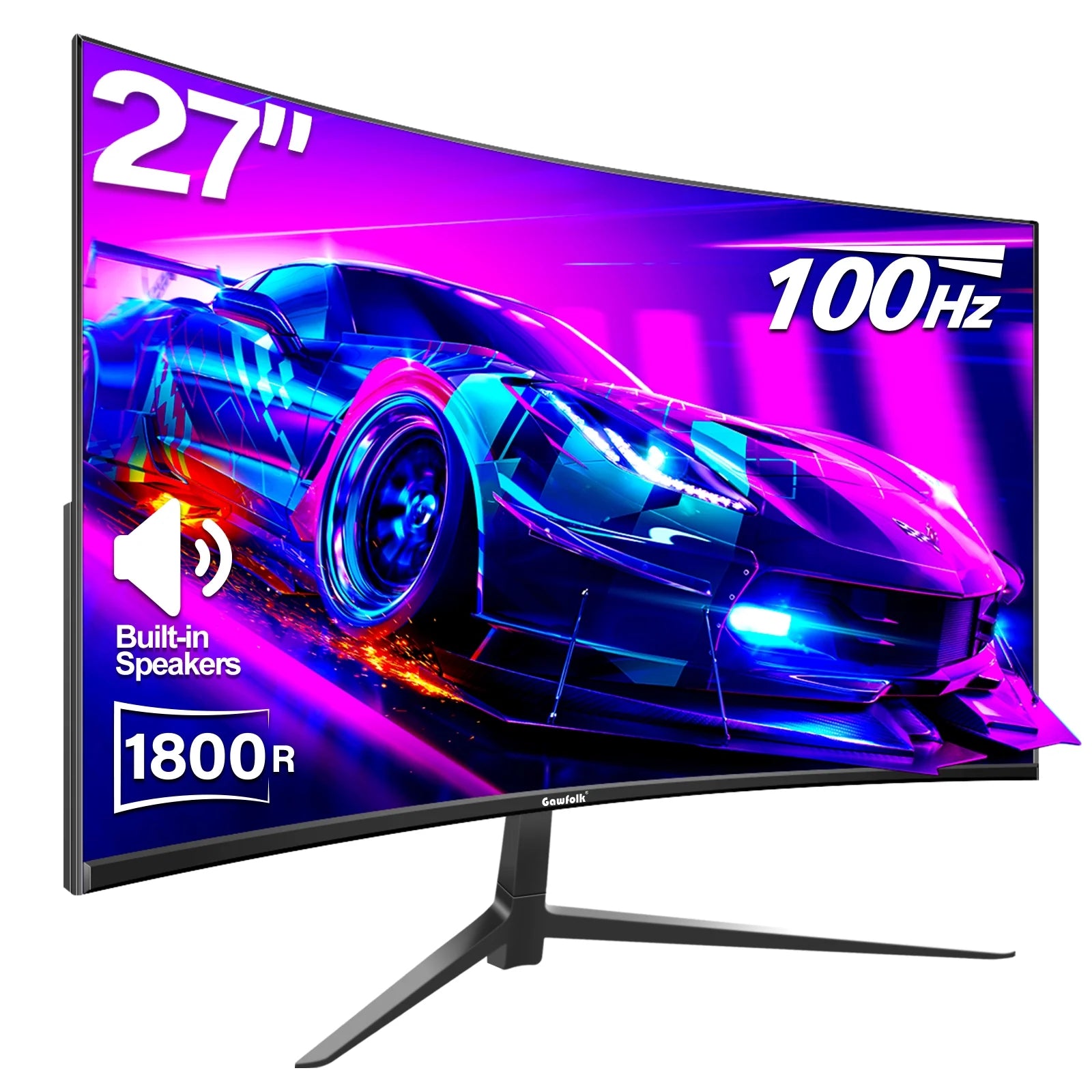 Gawfolk 24 Inch Business PC Monitor 1080P 100HZ Refresh Rate Gaming Computer Display