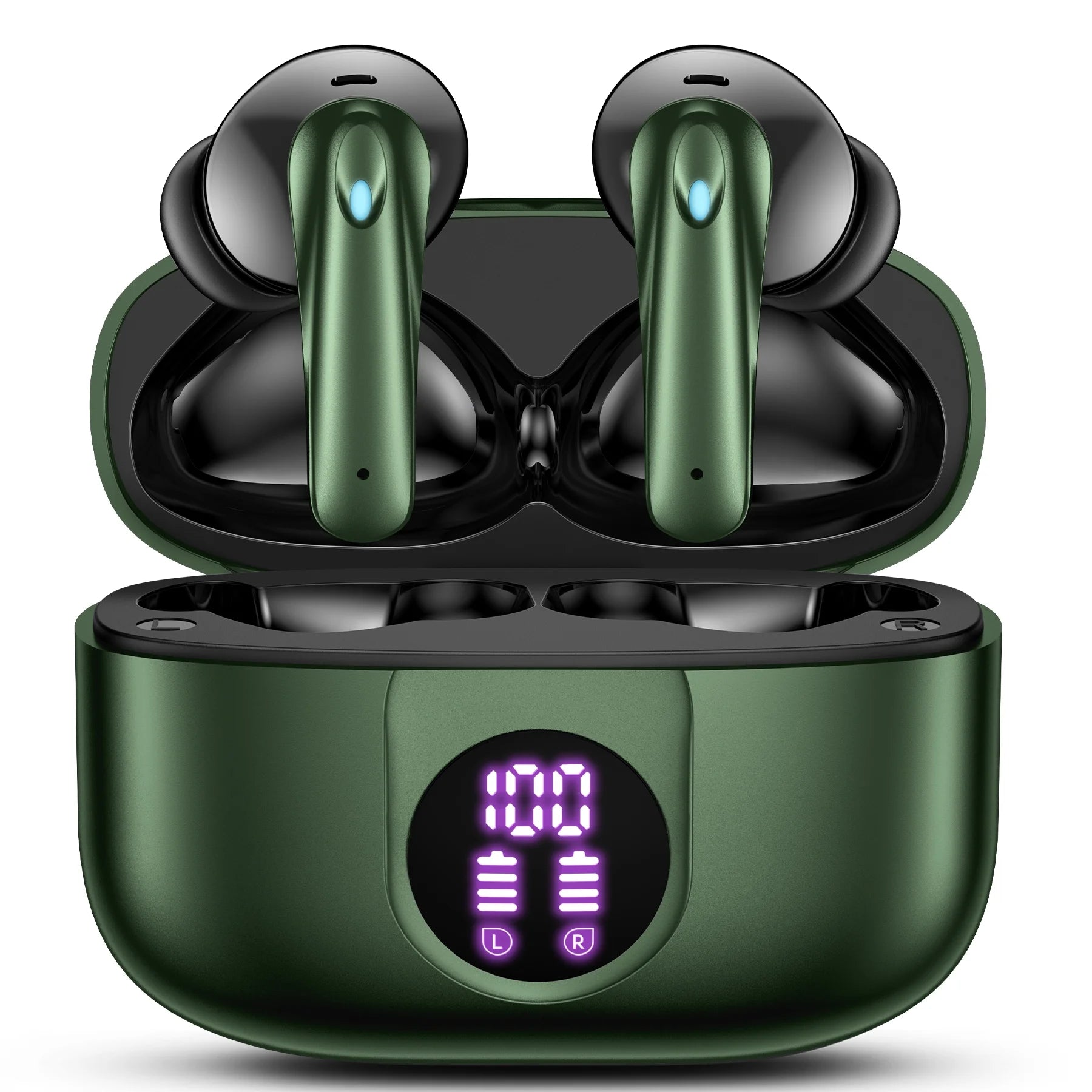 Wireless Earbuds, Bluetooth Headphones V5.4 Stereo Ear Buds with Noise Cancelling Mics, 60H Playback Mini Case with Dual LED Display, IP7 Waterproof In-Ear Earphones for Android Ios