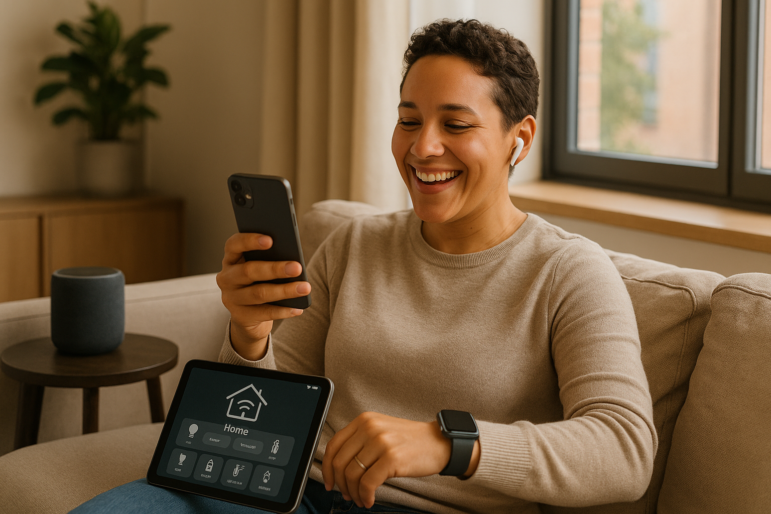 photo of someone enjoying smart tech gadgets